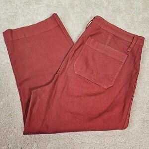 Womens Madewell Slim Emmett Wide Leg Crop Pants Size 34 Warm Nutmeg Modern Style